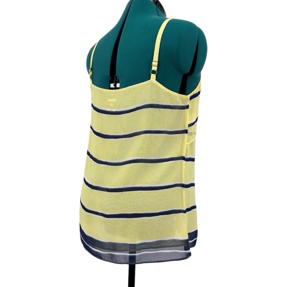 Cabi Knot Cami # 5207, Yellow and Navy Striped Tie Front Cami-Style Top, Medium - Picture 8 of 16